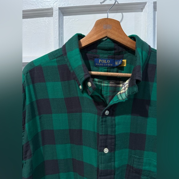 Polo Ralph Lauren Green and Black Checkered Shirt - Picture 2 of 3
